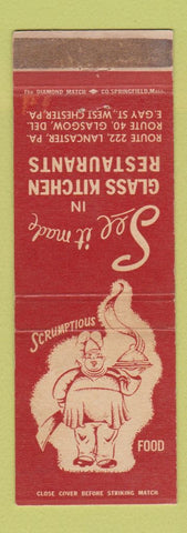Matchbook Cover - Glass Kitchen Restaurants Lancaster West Chester PA WEAR
