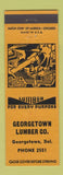 Matchbook Cover - Georgetown Lumber DE YELLOW