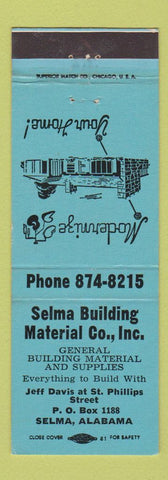 Matchbook Cover - Selma Building Material Lumber Selma AL