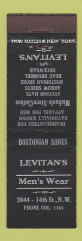 Matchbook Cover - Levitan's Men's Clothes New York City?