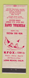 Matchbook Cover - Federal Cafe Long Beach CA KFOX Radio