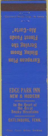Matchbook Cover - Edge Park Inn Gatlinburg TN SAMPLE
