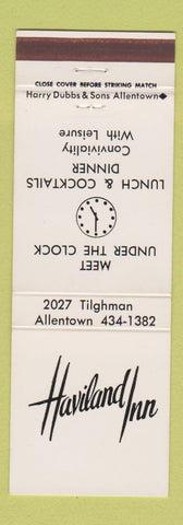 Matchbook Cover - Haviland Inn Allentown PA