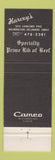 Matchbook Cover - Harvey's Restaurant Wilmington DE