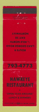 Matchbook Cover - Hawkeye Restaurant Lake George? NY