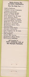 Matchbook Cover - Port Angeles WA yellow tourism