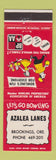 Matchbook Cover - Azalea Lanes Bowling Brookings OR