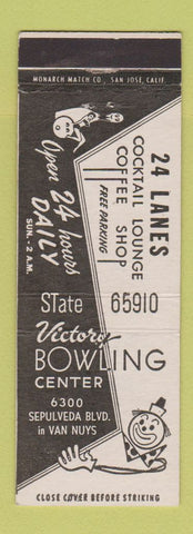 Matchbook Cover - Victory Bowling Center Van Nuys CA