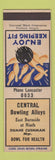 Matchbook Cover - Central Bowling Alleys Portland OR