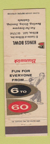 Matchbook Cover - Kings Bowling Millbrae CA