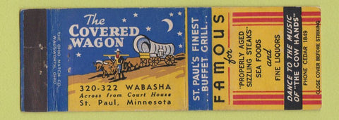 Matchbook Cover - Covered Wagon Restaurant St Paul MN