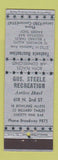 Matchbook Cover - Gus Steele Recreation Bowling billiards Milwaukee WI