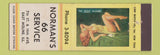Matchbook Cover - Norman's 66 Service oil gas East Moline IL pinup