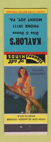 Matchbook Cover - Kaylor's Restaurant Mount Joy PA pinup