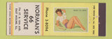 Matchbook Cover - Norman's 66 Service oil gas East Moline IL pinup