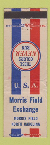 Matchbook Cover - Morris Field Exchange NC military