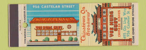 Matchbook Cover - Yee Hung Guey Chinese Restaurant Los Angeles CA