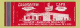 Matchbook Cover - Grandview Cafe Chinese Restaurant Provo UT Full Length