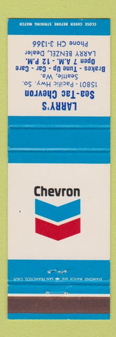 Matchbook Cover - Larry's Sea Tac Chevron oil gas Seattle WA
