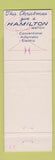 Matchbook Cover - Hamilton Watches Kimpel's Columbiana OH