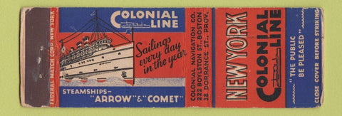 Matchbook Cover - Colonial Cruise Line FEDERAL LONG WORN