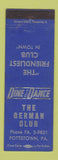 Matchbook Cover - The German Club Pottstown PA