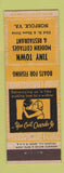 Matchbook Cover - Tiny Town Cottages Restaurant Norfolk VA ADVANCE