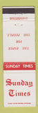 Matchbook Cover - Sunday Times Newspaper South Africa WEAR