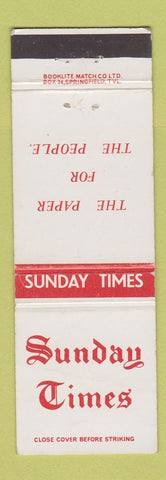 Matchbook Cover - Sunday Times Newspaper South Africa WEAR