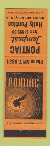 Matchbook Cover - Pontiac Tempest Mount Holly NJ