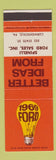 Matchbook Cover - 1969 Ford Spinelli Curwensville PA