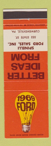 Matchbook Cover - 1969 Ford Spinelli Curwensville PA