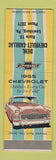 Matchbook Cover - 1955 Chevrolte Diehl Cadillac Lewisburg PA