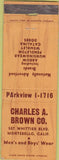 Matchbook Cover - Charles Brown Men's Clothes Montebello cA