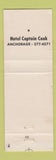 Matchbook Cover - Hotel Captain Cook Anchorage AK