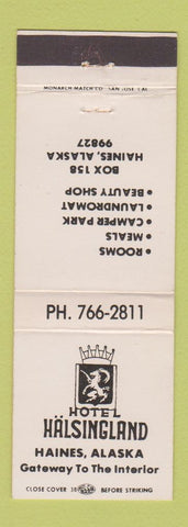 Matchbook Cover - Hotel Halsingland Haines AK
