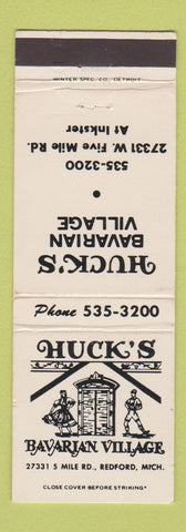 Matchbook Cover - Huck's Bavarian Village Redford MI