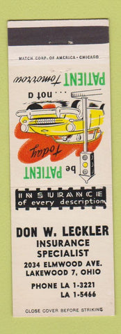 Matchbook Cover - Don Leckler Insurance Lakewood OH