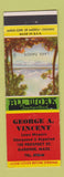 Matchbook Cover - George Vincent Lawn Mowers Gardner MA