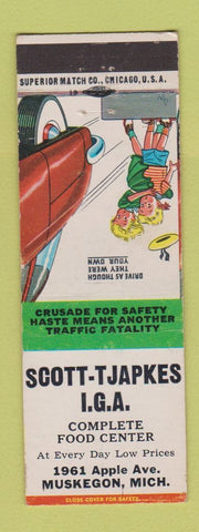 Matchbook Cover - Scott Tjapkes IGA Grocery Muskegon MI