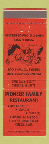 Matchbook Cover - Pioneer Family Restaurant Artesia CA WEAR