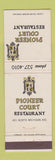 Matchbook Cover - Pioneer Court Restaurant Detroit?