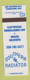 Matchbook Cover - Southern Radiator Youngstown OH