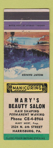Matchbook Cover - Mary's Beauty Salon Harrisburg PA