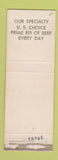 Matchbook Cover - Frederick's Hospitality House Plainfield IN