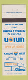 Matchbook Cover - Union 76 oil gas Akron West Seville OH