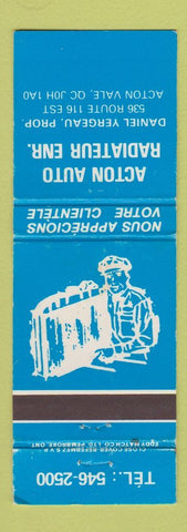 Matchbook Cover - Action Auto Radiator Acton Vale QC WEAR