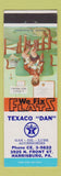 Matchbook Cover - Texaco oil gas Harrisburg PA