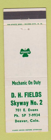 Matchbook Cover - DH Fields Skyway Shamrock oil gas Denver Colorado