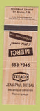 Matchbook Cover - Jean Paul Buteau Texaco oil gas St Bruno QC